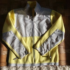 yellow northface jacket
